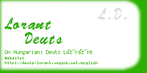 lorant deuts business card